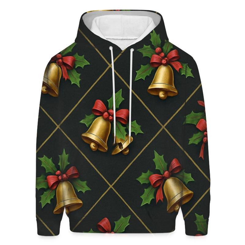 Golden Bell Lattice On Charcoal Background heavyweight hoodies