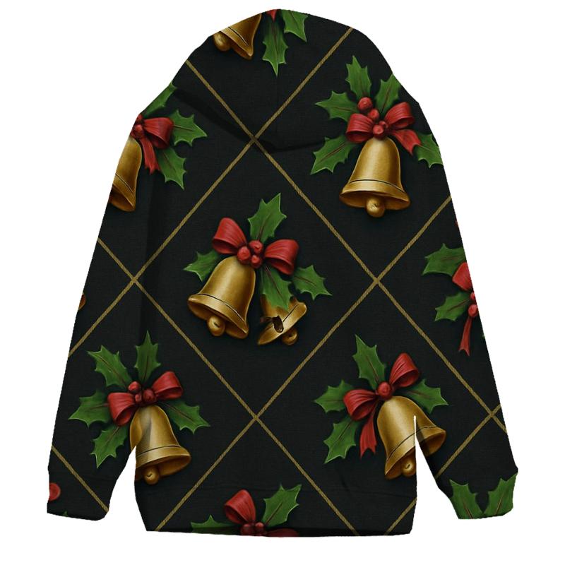 Golden Bell Lattice On Charcoal Background heavyweight hoodies