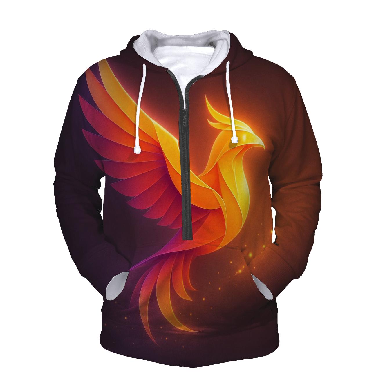 Saffron Nebula Origami printed hoodies