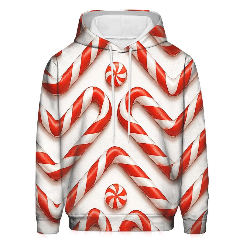 Candy Cane Chevron March On White Background premium hoodies