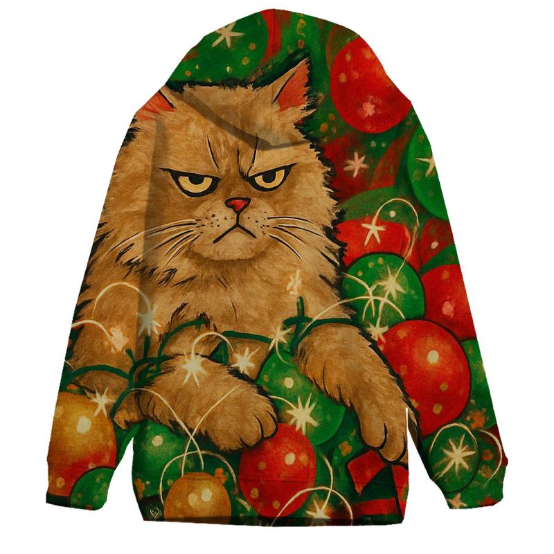 Grumpy Cat Tangled In Ornament Nebula pullover hoodies