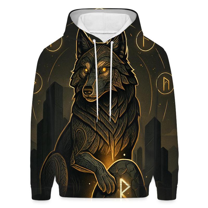 Runic Stoneheart Guardian printed hoodies