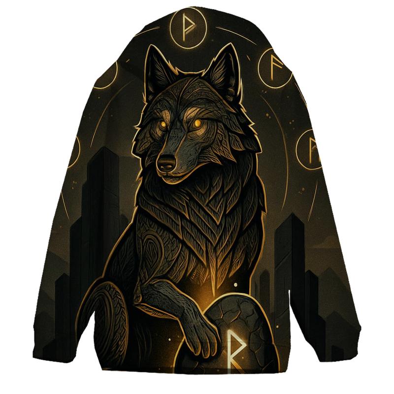 Runic Stoneheart Guardian printed hoodies