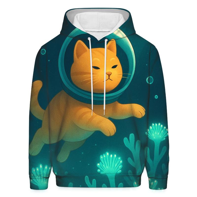 Coral Reef Astronaut Cat custom hoodies