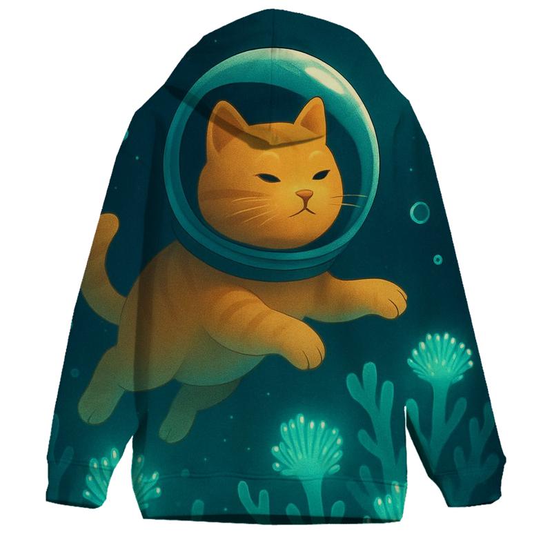 Coral Reef Astronaut Cat custom hoodies