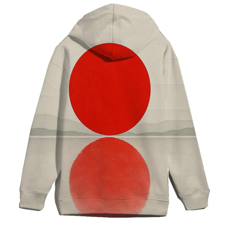 Japan Minimal Sun Geometry hoodie trends
