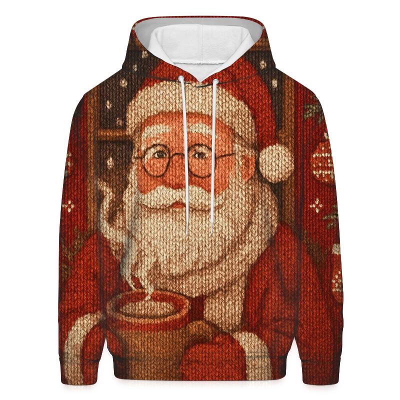 Knitted Pattern Santa Cocoa Cabin pullover hoodies