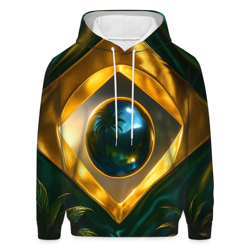 Brazil Metallic Forest Emblem premium hoodies