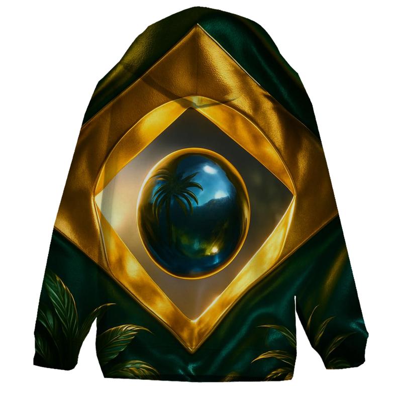 Brazil Metallic Forest Emblem premium hoodies