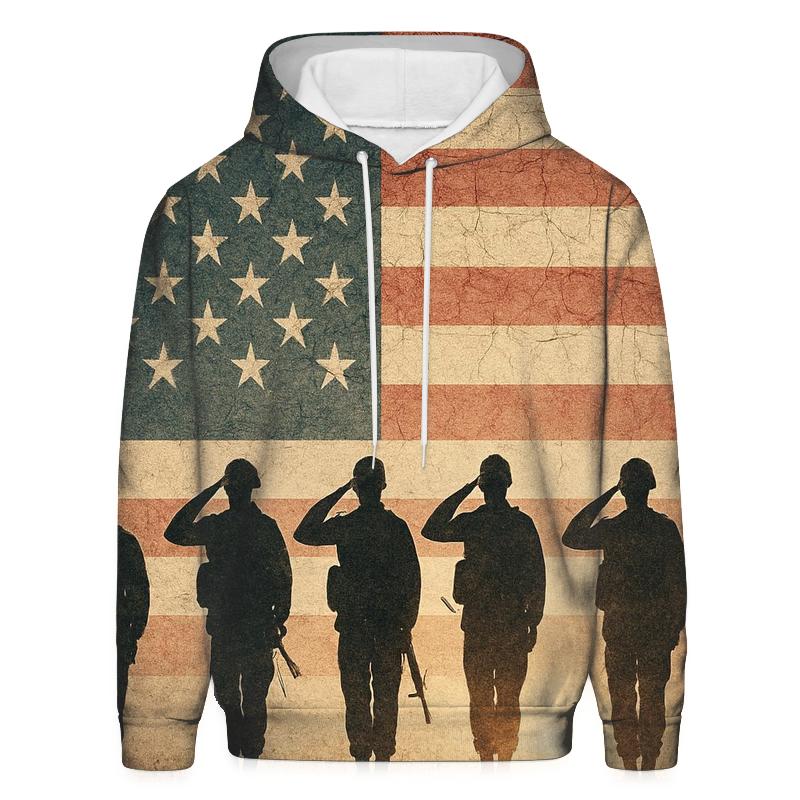 Vintage Battlefield Silhouette Salute graphic hoodies