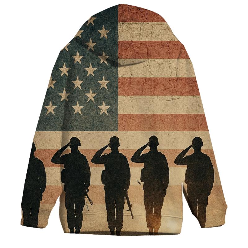 Vintage Battlefield Silhouette Salute graphic hoodies