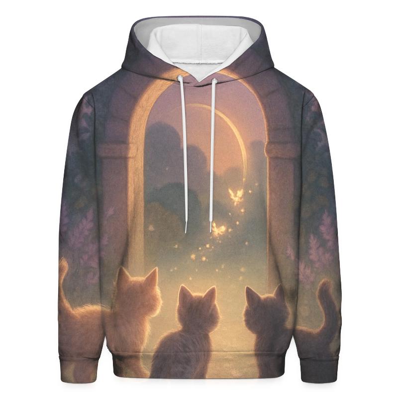 Misty Garden Gate Purr Portal graphic hoodies