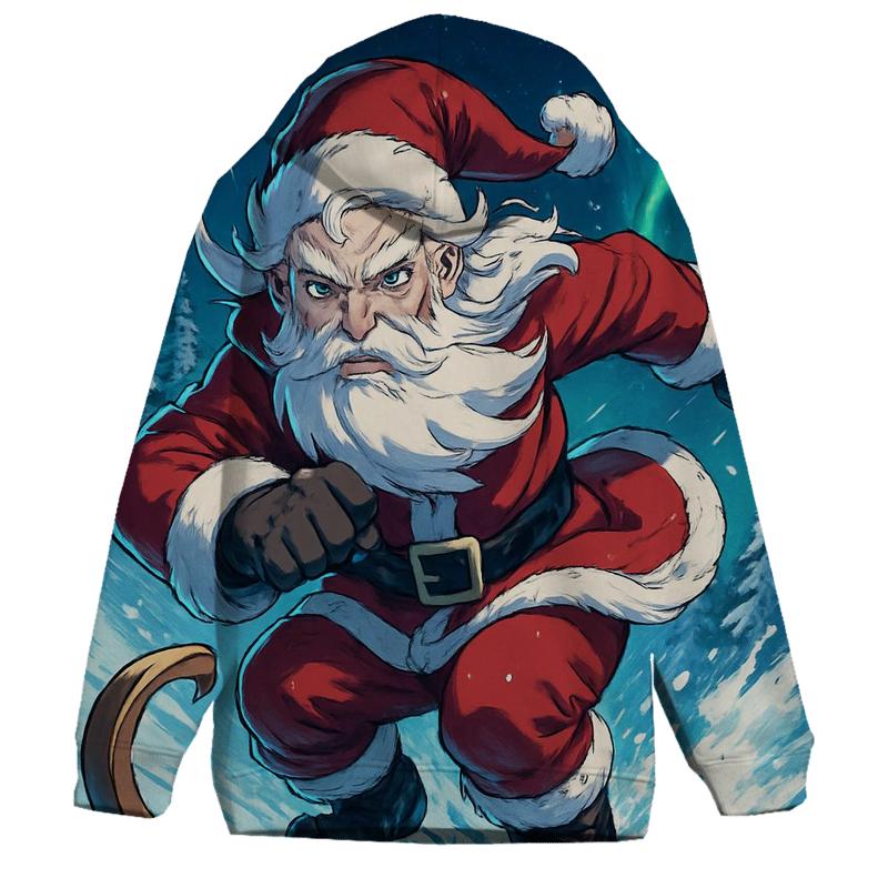Anime Inspired Santa Snowboard Rush embroidered hoodies