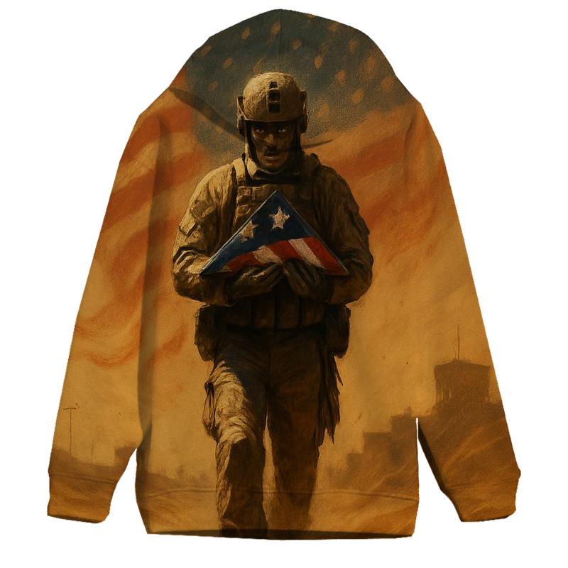 Desert Sentinel With Flag Mirage hoodie styles