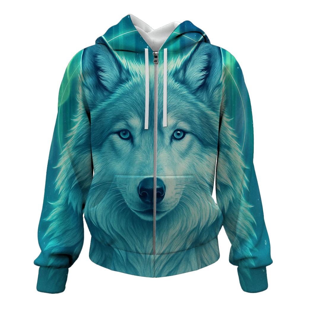 Aurora Sentinel Wolf heavyweight hoodies