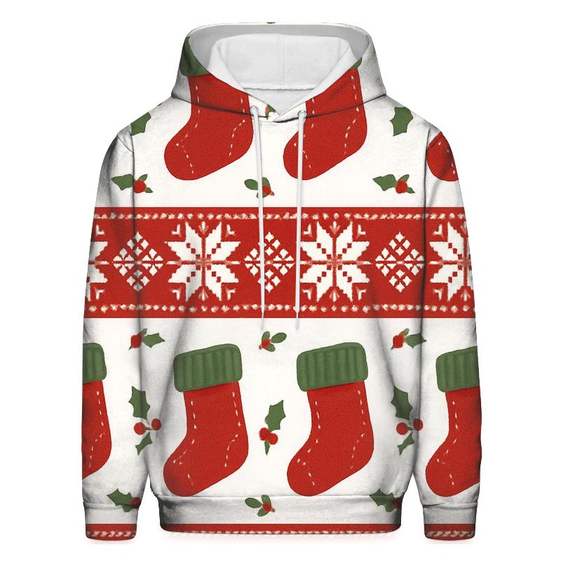 Stocking Border Stripe Repeat On White Background zip-up hoodies