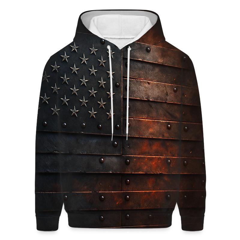 Industrial Rivet Flag Forge hoodie designs