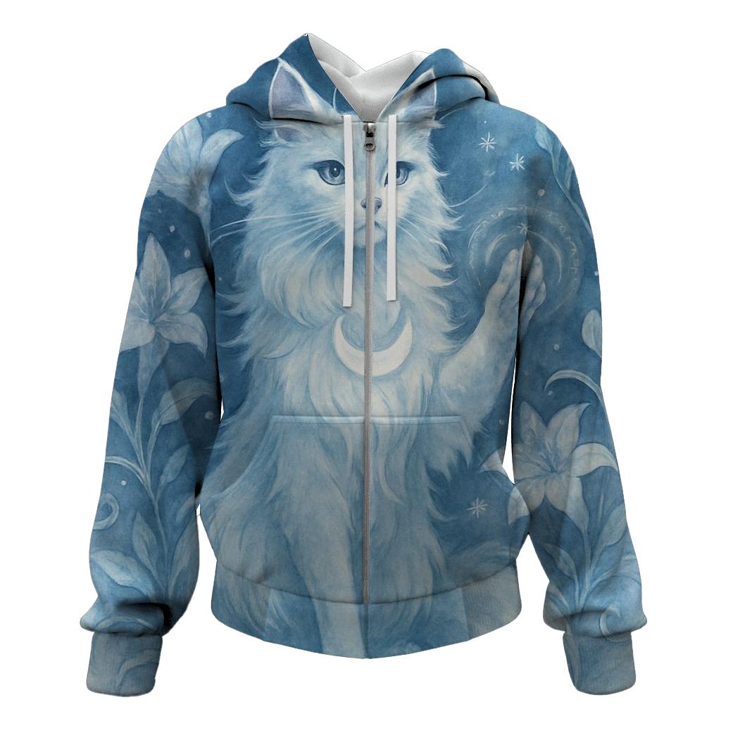 Moonlit Garden Guardian Cat hoodie styles