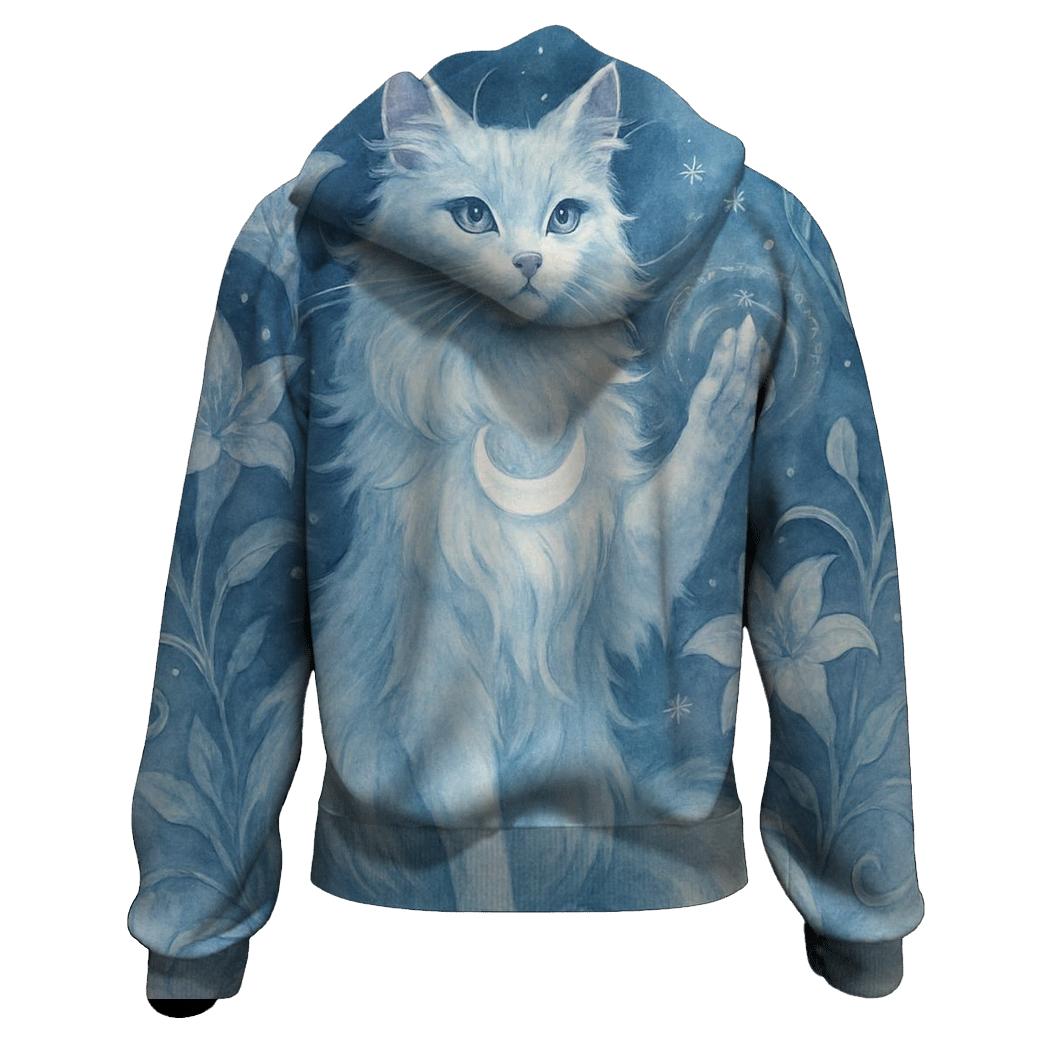 Moonlit Garden Guardian Cat hoodie styles