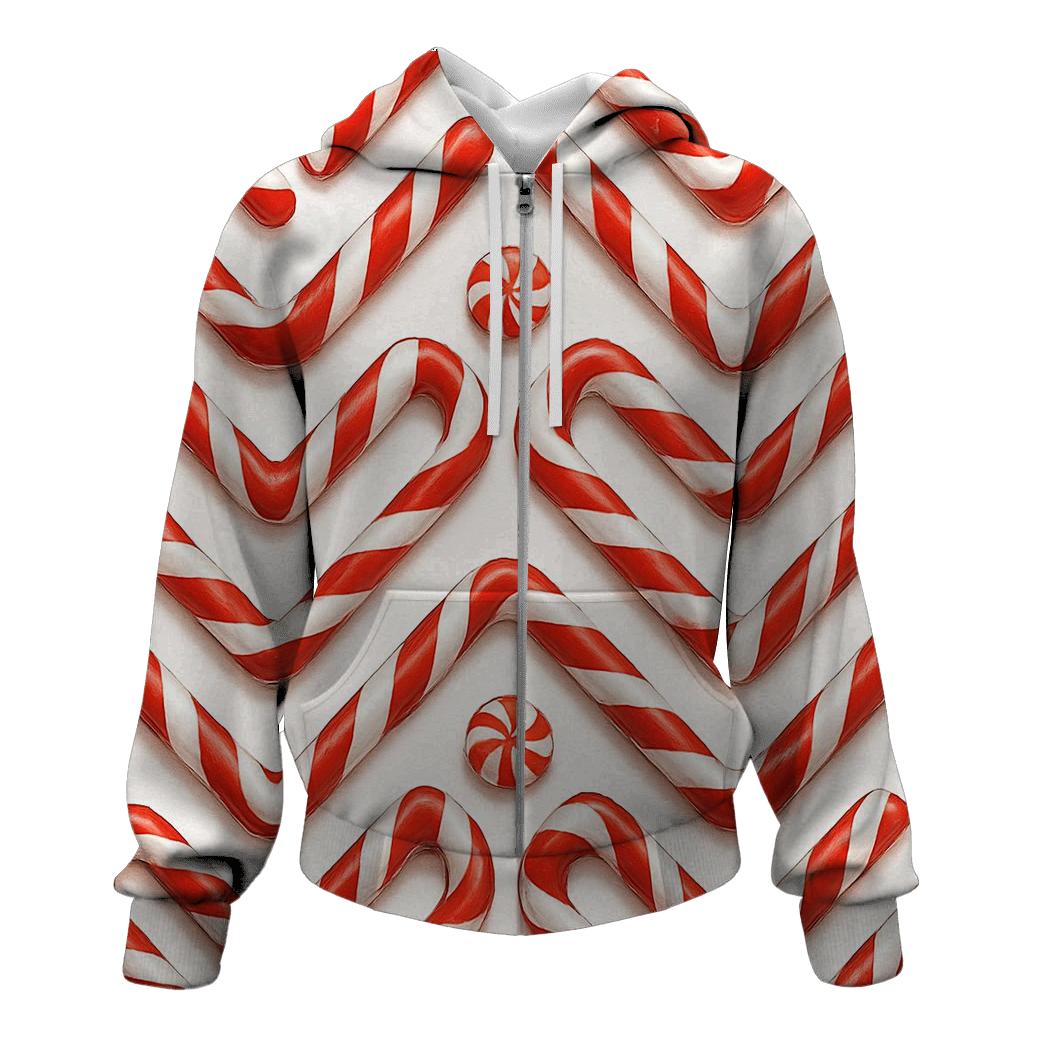 Candy Cane Chevron March On White Background hoodie trends