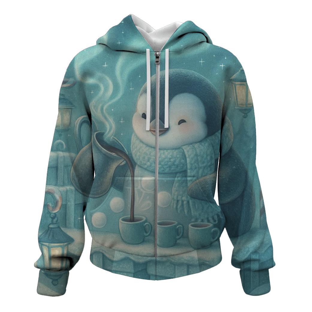 Penguin Cocoa Bar Under Northern Lights custom hoodies