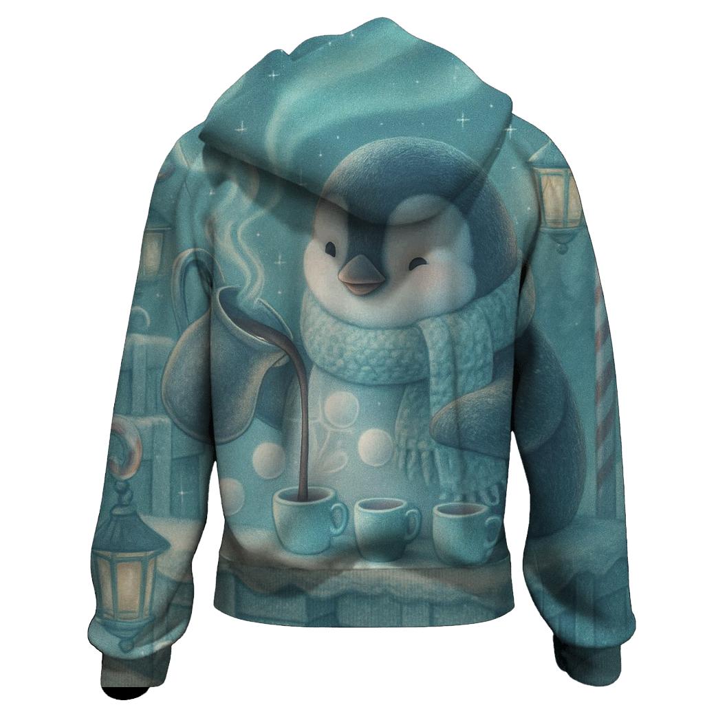 Penguin Cocoa Bar Under Northern Lights custom hoodies