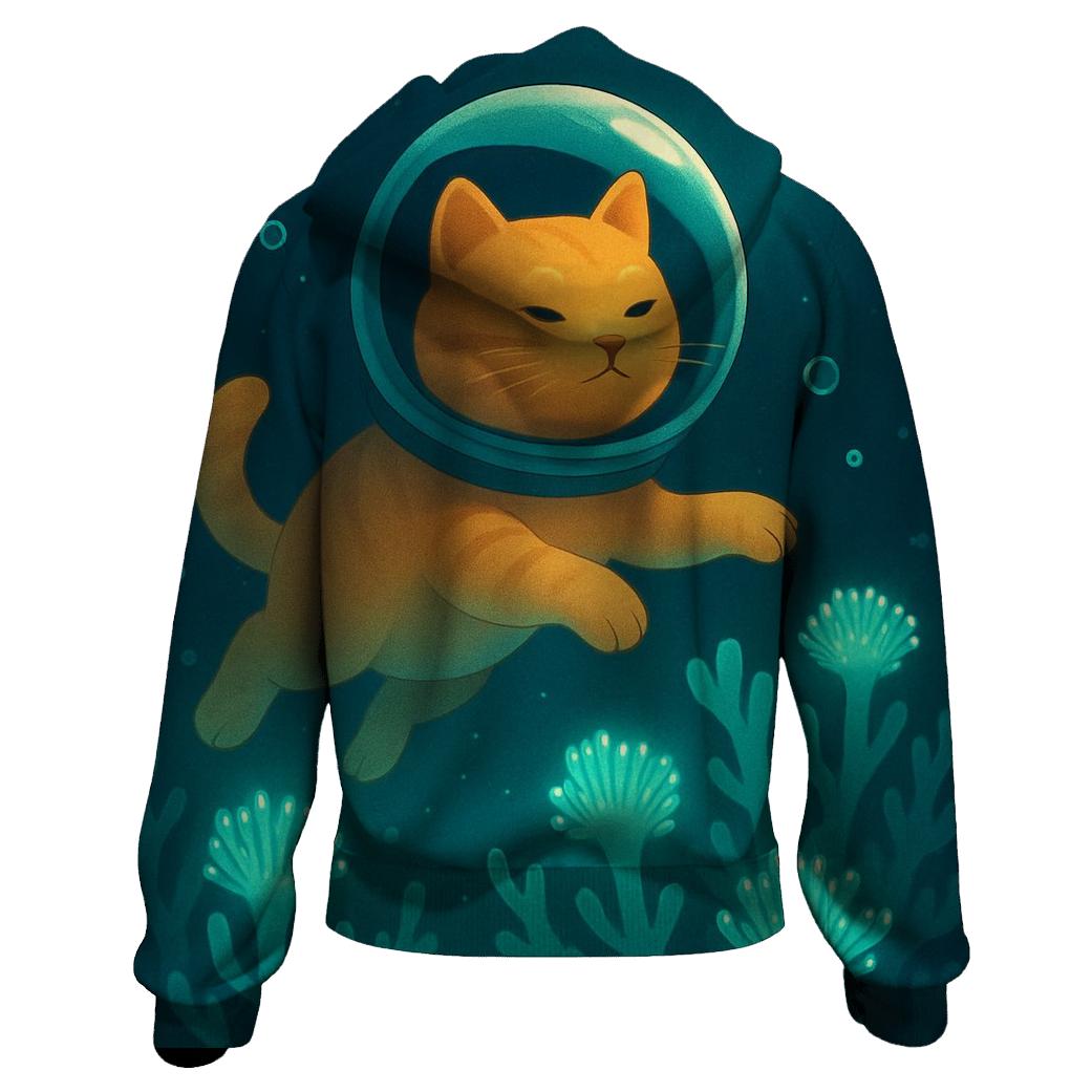 Coral Reef Astronaut Cat hoodie styles