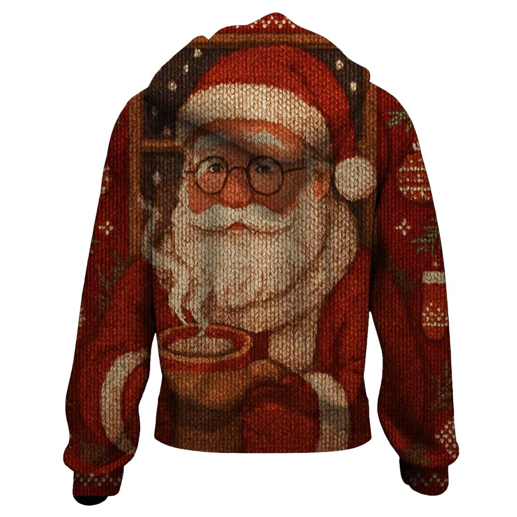 Knitted Pattern Santa Cocoa Cabin lightweight hoodies