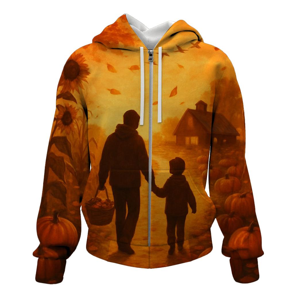 Pumpkin Patch Sunset Gratitude Walk embroidered hoodies