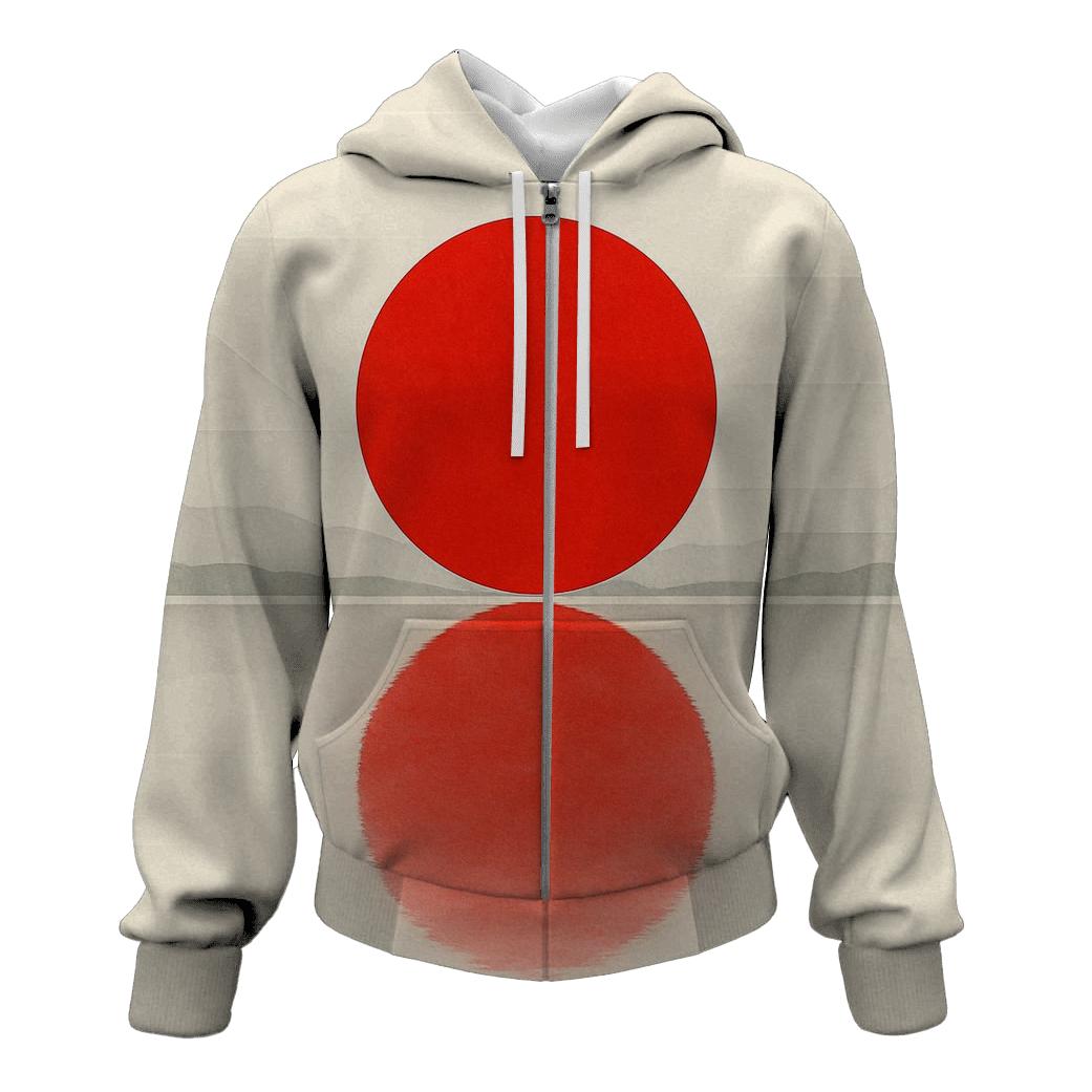 Japan Minimal Sun Geometry hoodies fashion