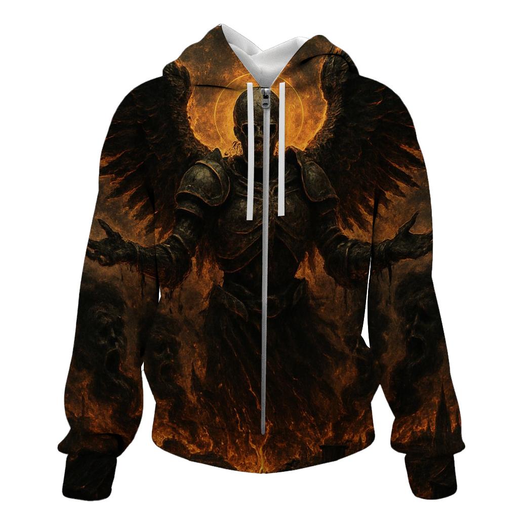 Death Angel Over Ashen City printed hoodies