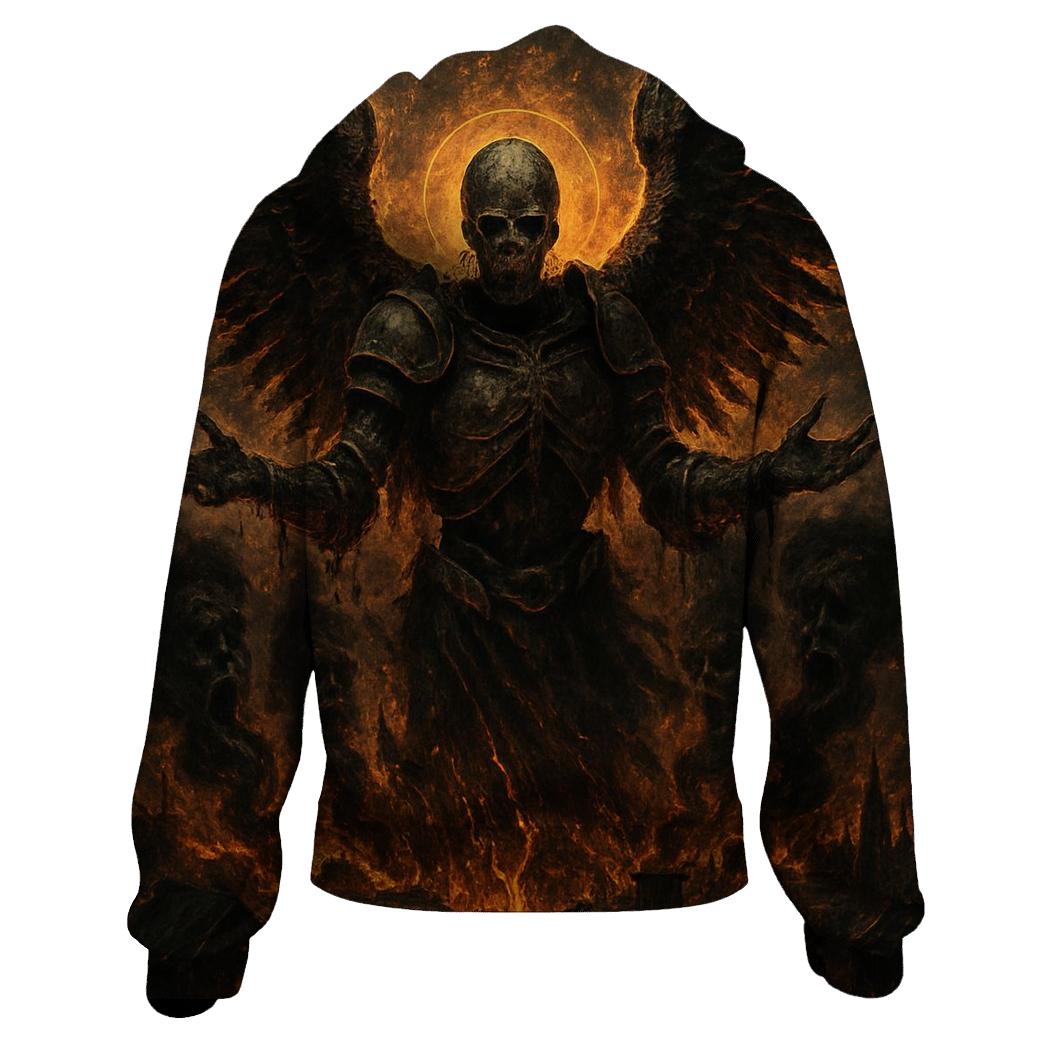 Death Angel Over Ashen City printed hoodies