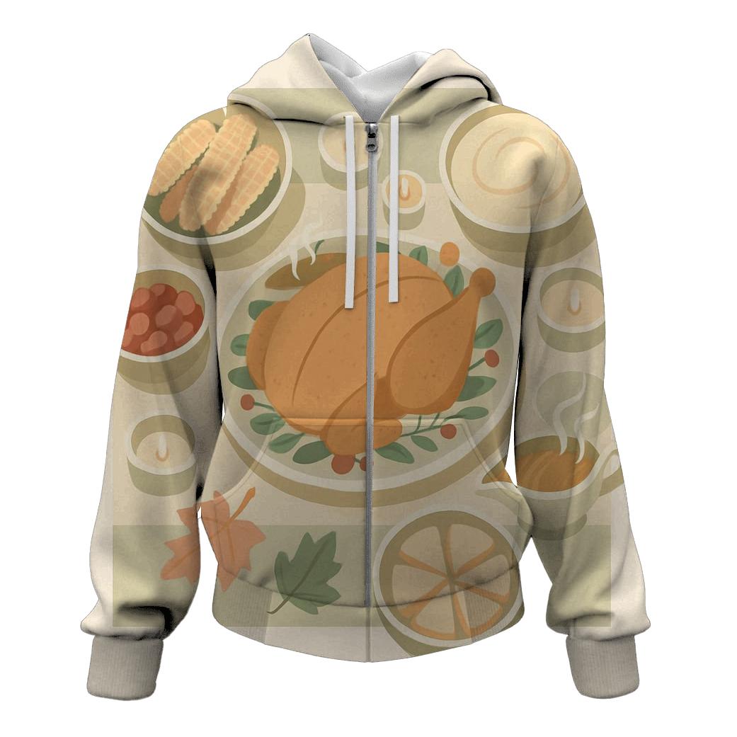 Thanksgiving Feast Table From Above custom hoodies