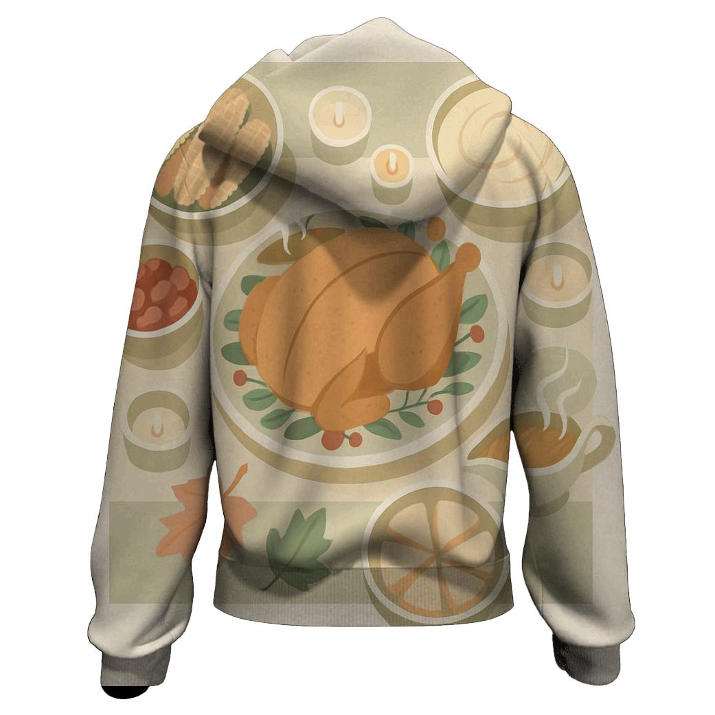 Thanksgiving Feast Table From Above custom hoodies