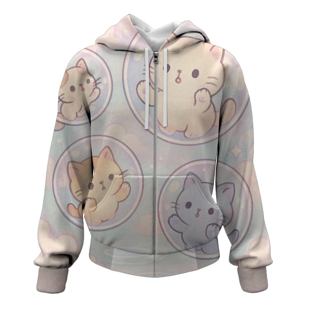 Pastel Bubble Bath Kittens Dream heavyweight hoodies