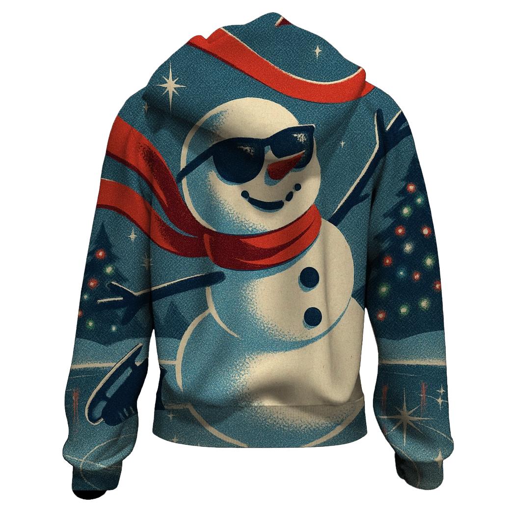 Vintage Skater Snowman Disco Pond premium hoodies