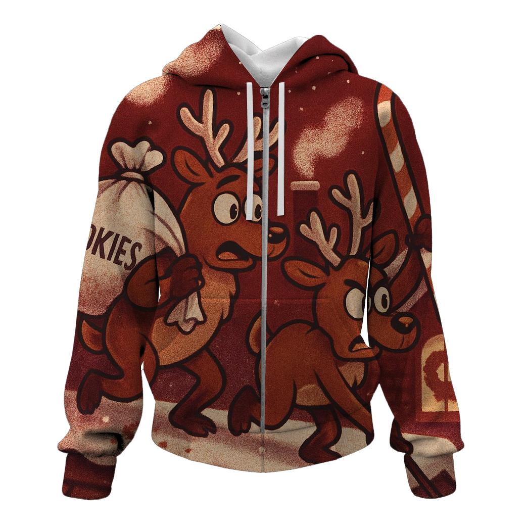 Reindeer Cookie Heist On The Rooftop hoodie trends