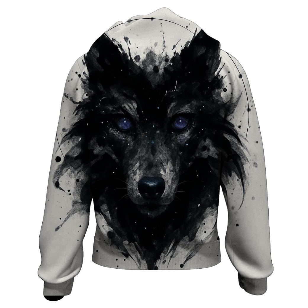 Starlit Inkstorm Wolf Mask custom hoodies