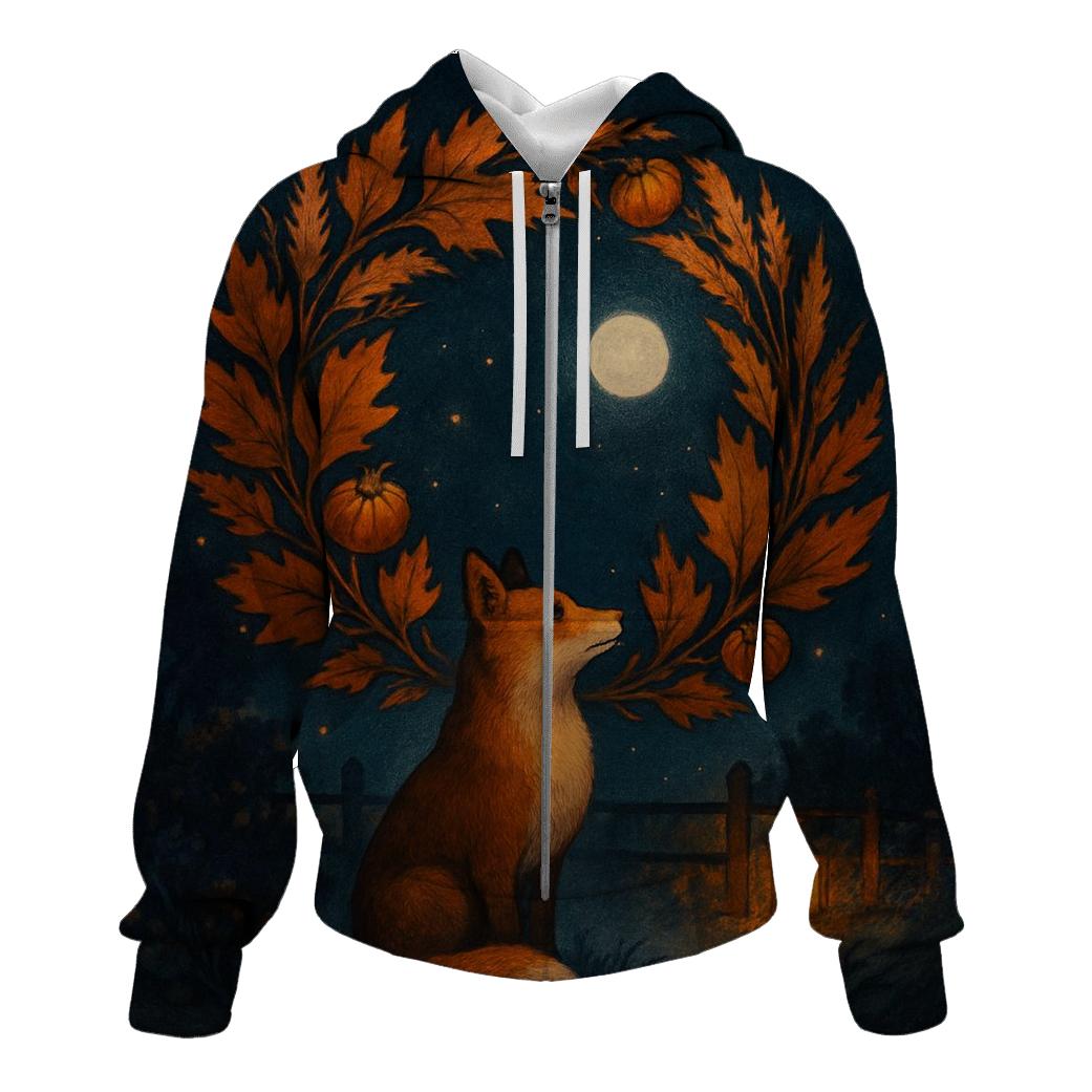 Autumn Leaf Wreath Moonlit Thanks premium hoodies