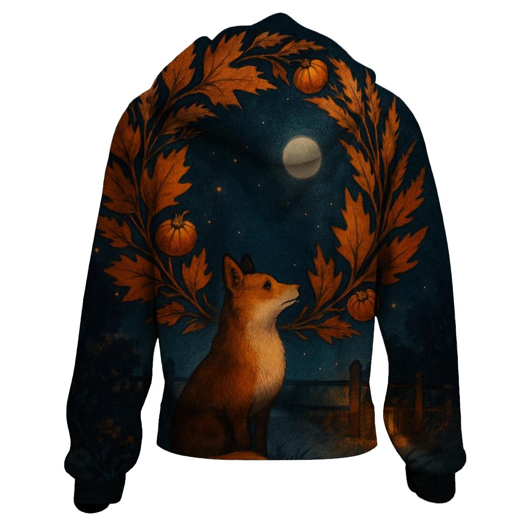 Autumn Leaf Wreath Moonlit Thanks premium hoodies