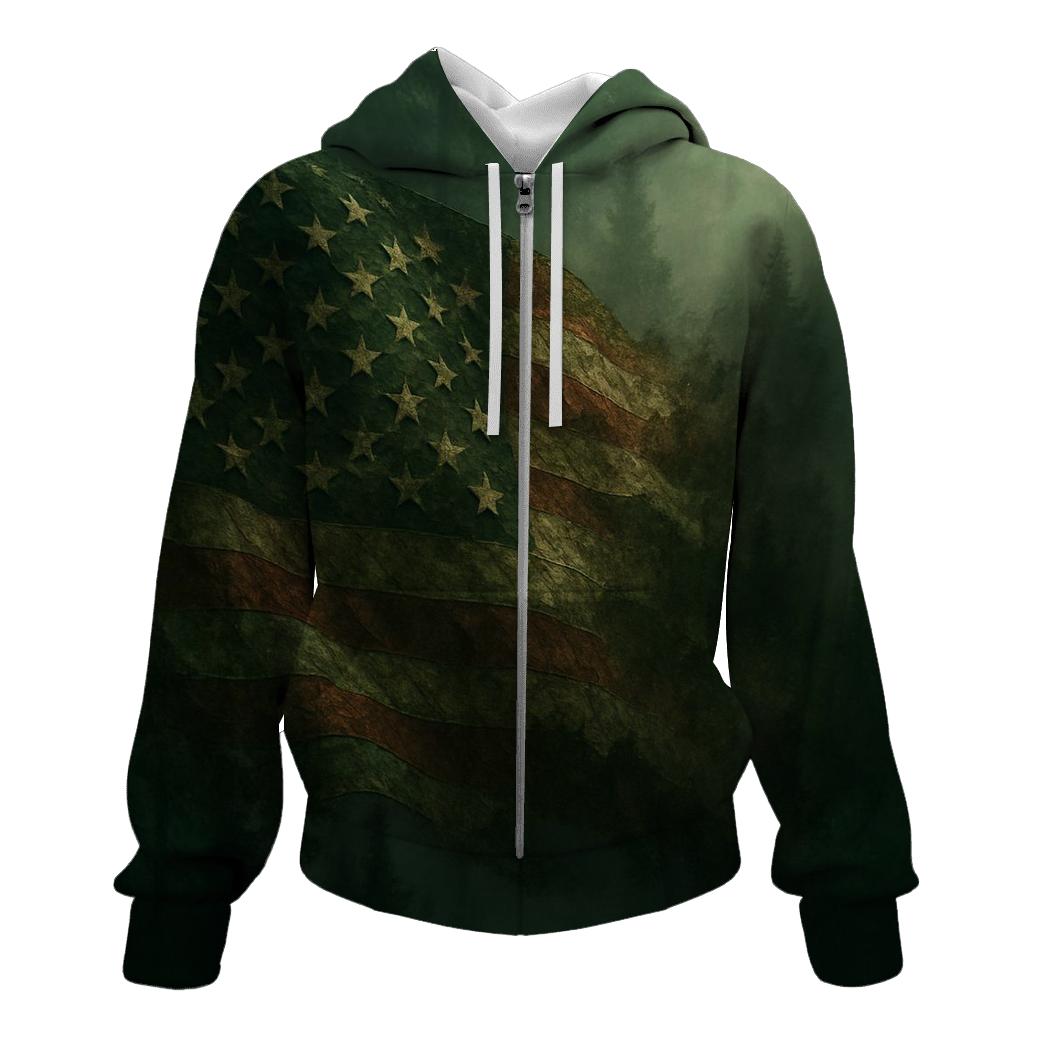 Camo Forest Flag Merge graphic hoodies