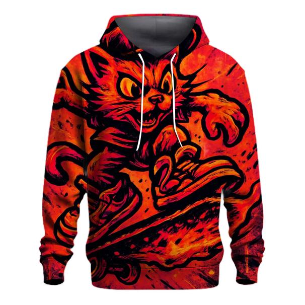 Graffiti Meteor Skate Cat graphic hoodies
