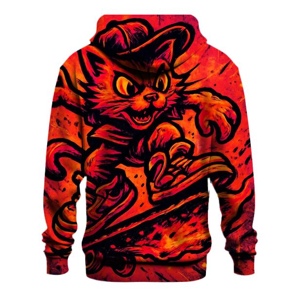 Graffiti Meteor Skate Cat graphic hoodies