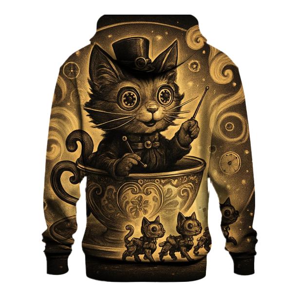 Clockwork Teacup Cat Parade embroidered hoodies