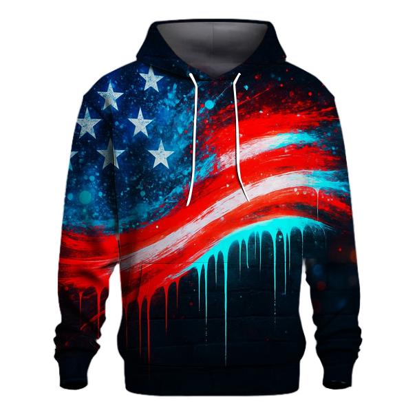 Neon Alley Starburst Flag embroidered hoodies