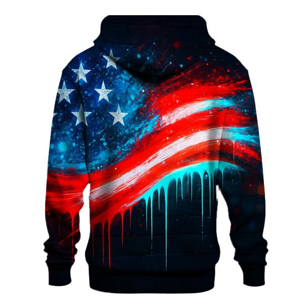 Neon Alley Starburst Flag embroidered hoodies
