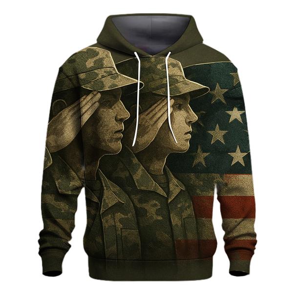 Camouflage Flag Of The Watchful Line embroidered hoodies