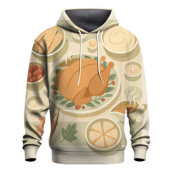 Thanksgiving Feast Table From Above designer hoodies