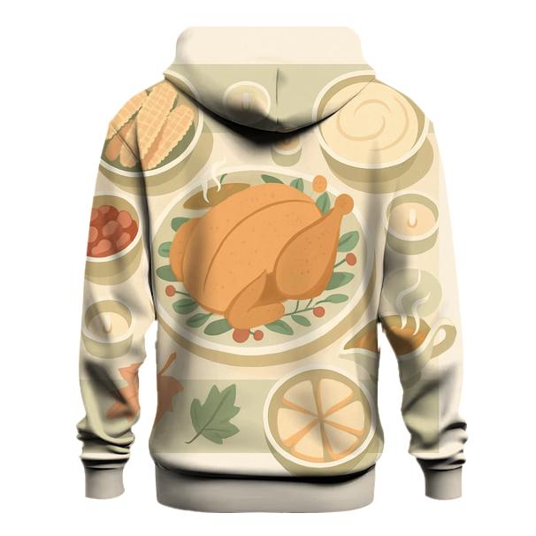 Thanksgiving Feast Table From Above designer hoodies