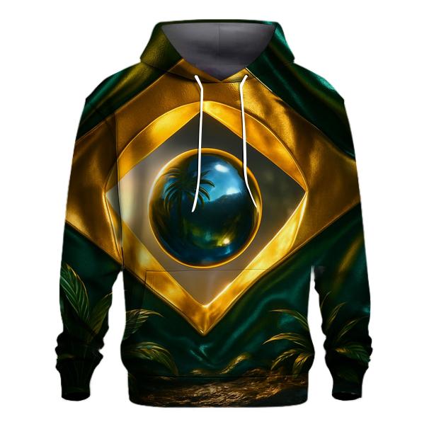 Brazil Metallic Forest Emblem premium hoodies